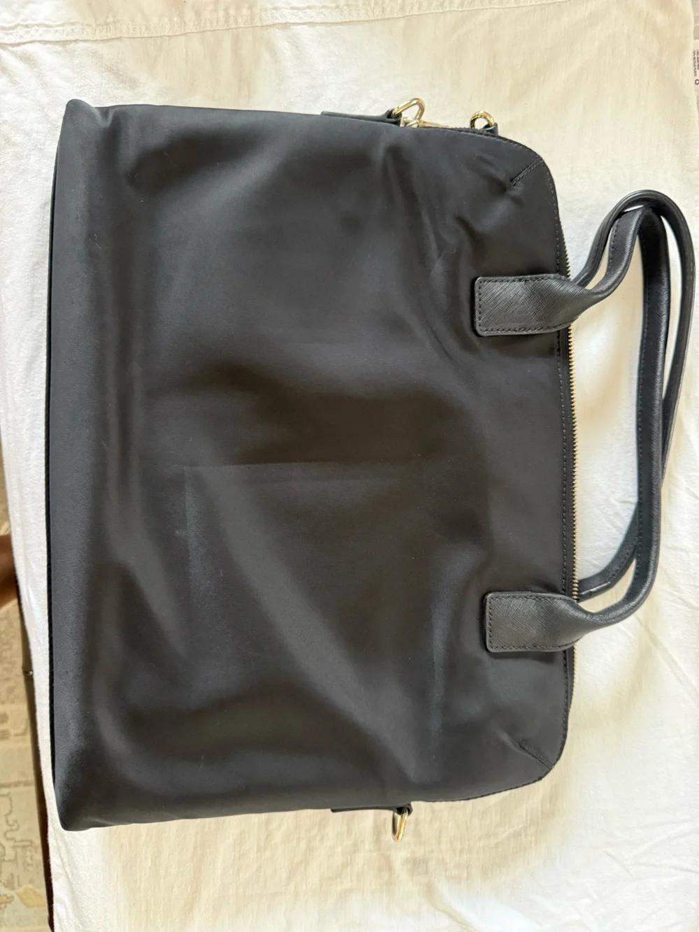 kate spade Black Nylon Laptop Tote with Gold Hardware